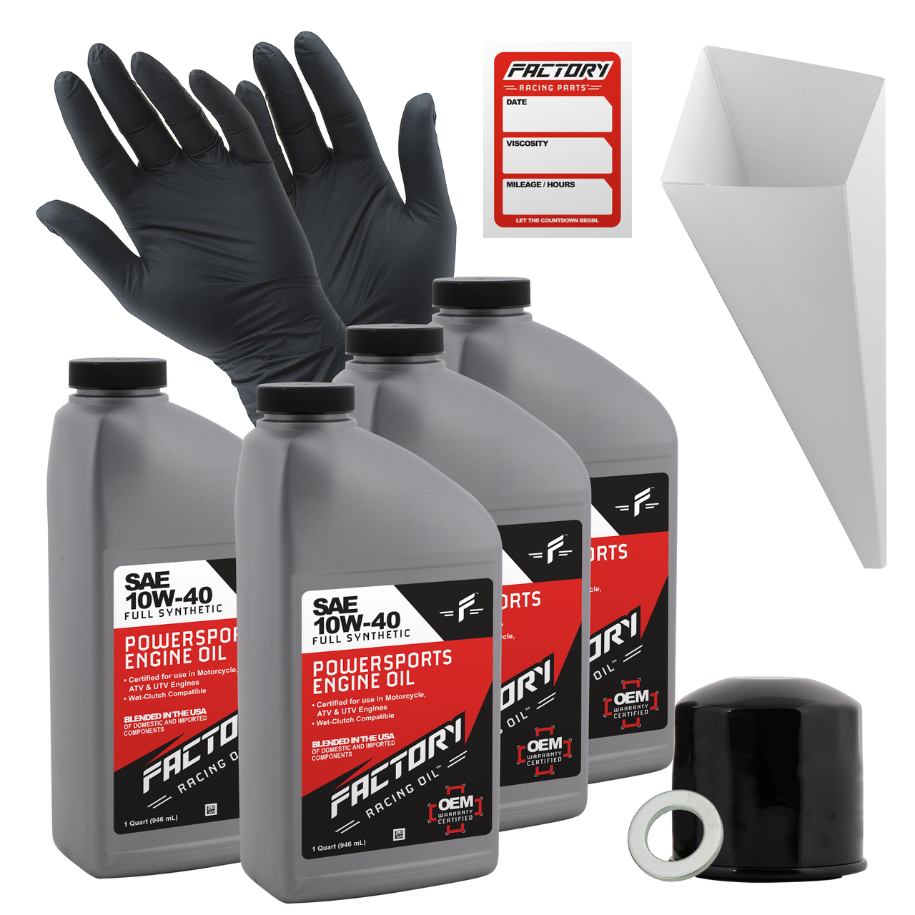 10W-40 4 Quart Oil Change Kit For Honda VF700C, VF700F, VF750C, VF750F, VF1000F, VF1000R, VF1100C