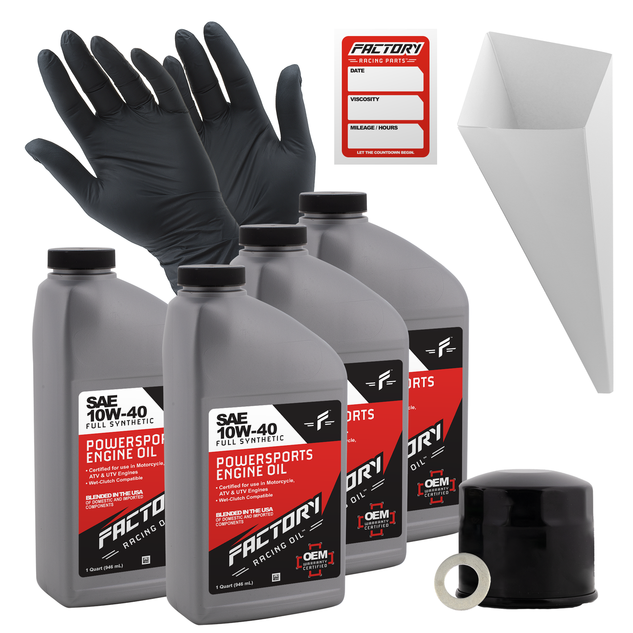 10W-40 Full Synthetic 4 Quart Oil Change Kit fits Suzuki GSX-R750