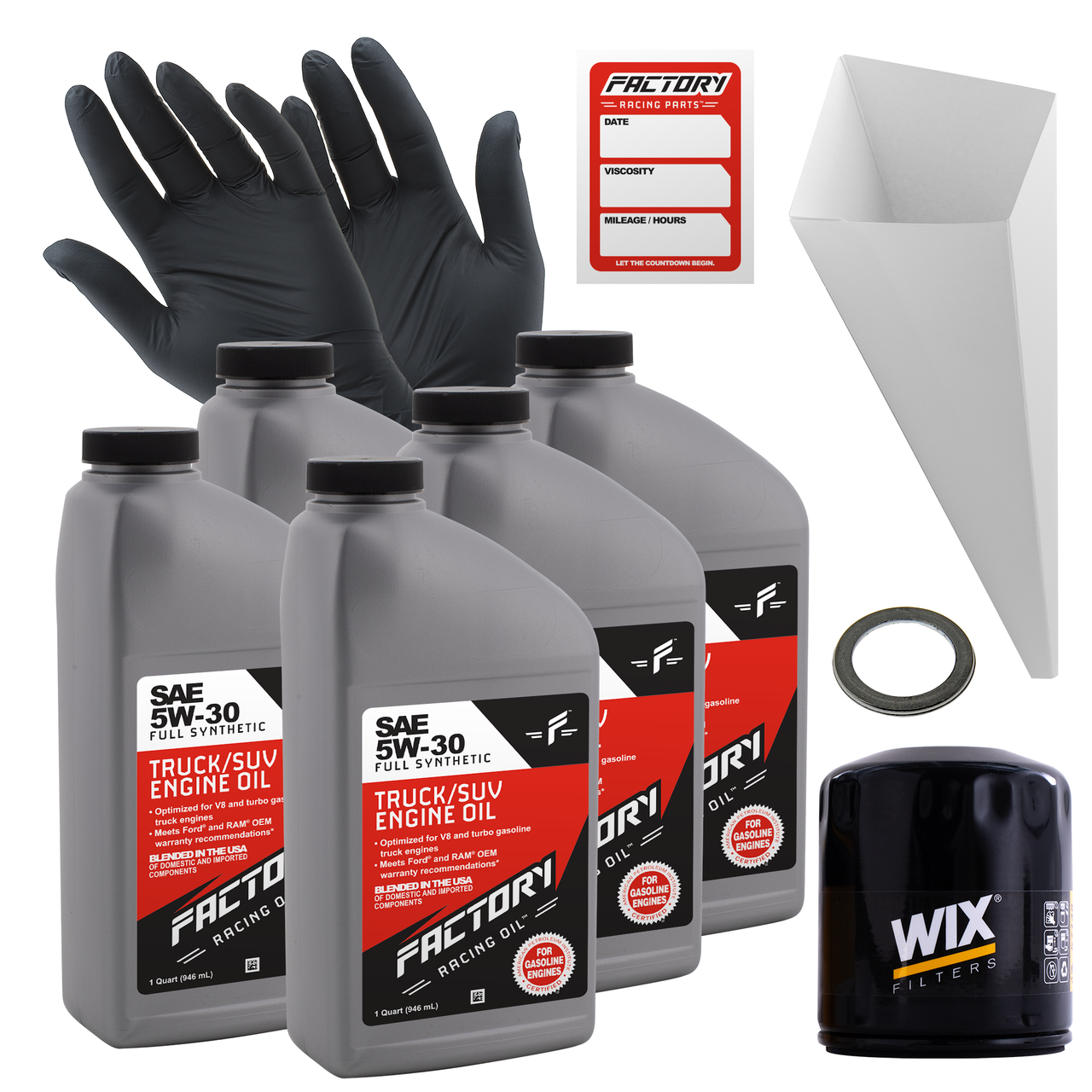 Oil Change Kit For Dodge Avenger 2.5L 1995-2000, Daytona 3.0L 1990-1993 5W-30 Full Synthetic Oil - 5 Quarts