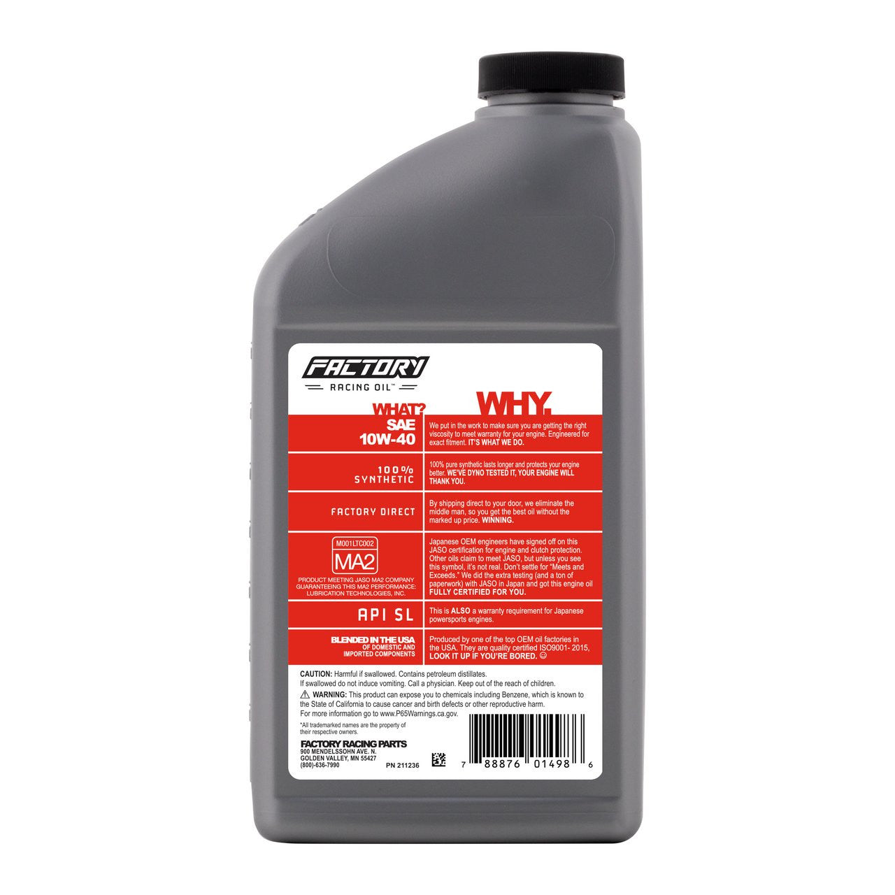 10W-40 4 Quart Oil Change Kit For Honda VF700C, VF700F, VF750C, VF750F, VF1000F, VF1000R, VF1100C