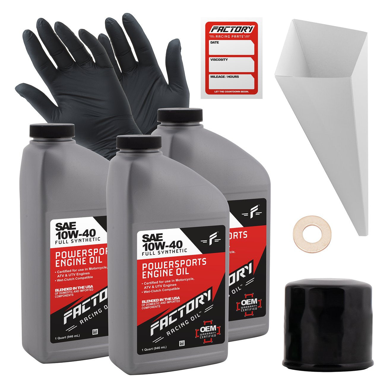10W-40 3 Quart Oil Change Kit For Yamaha YXZ1000R